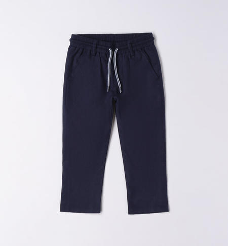 Pantalone bambino lino e viscosa BLU