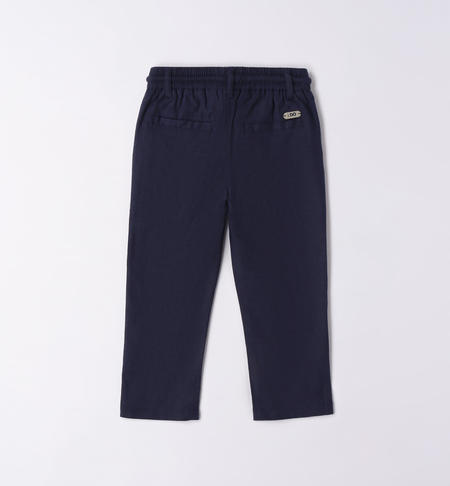 iDO linen and viscose trousers for boys from 9 months to 8 years NAVY-3854