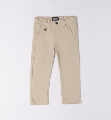 iDO slim fit trousers for boys from 9 months to 8 years BEIGE-0435