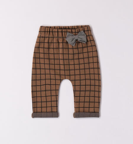 iDO check trousers for girls from 1 to 24 months NOCCIOLA-0937