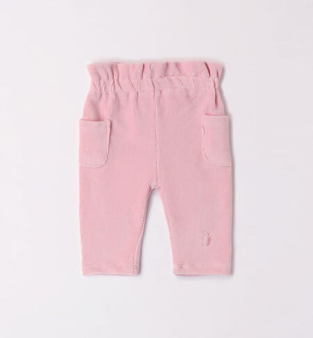 iDO chenille trousers for girls from 1 to 24 months MAUVE-2783