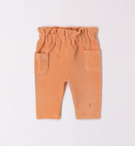 Girls' chenille trousers BROWN