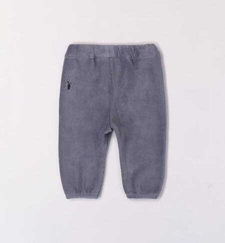 iDO velvet-effect chenille trousers for boys from 1 to 24 months BLU AVIO -3947
