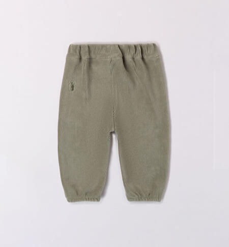 Pantalone bimbo effetto velluto da 1 a 24 mesi iDO VERDE SALVIA-4921