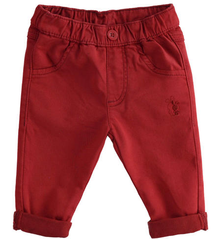 Pantalone bimbo in cotone - da 1 a 24 mesi iDO ROSSO-2536