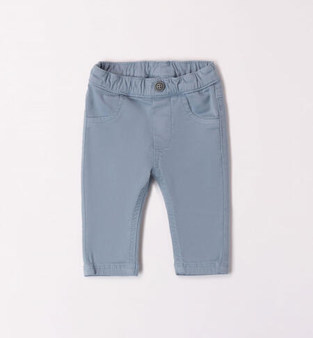 Pantalone bimbo in cotone stretch AZZURRO