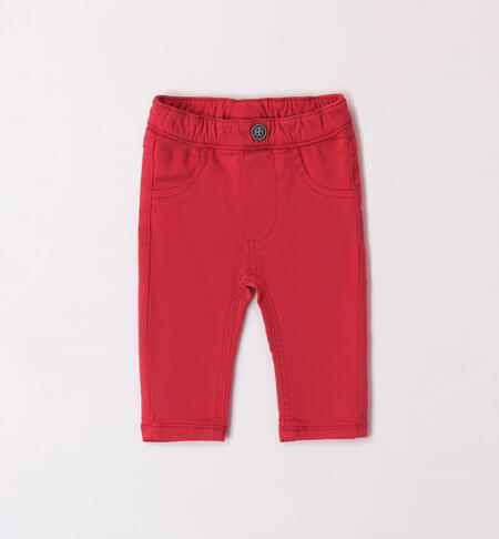 Cotton trousers for boys RED
