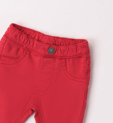 Pantalone bimbo in cotone stretch da 1 a 24 mesi iDO ROSSO-2253