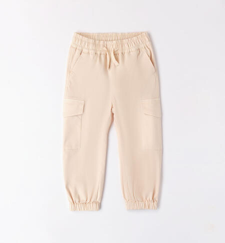 Girls' cargo trousers  BEIGE-1033