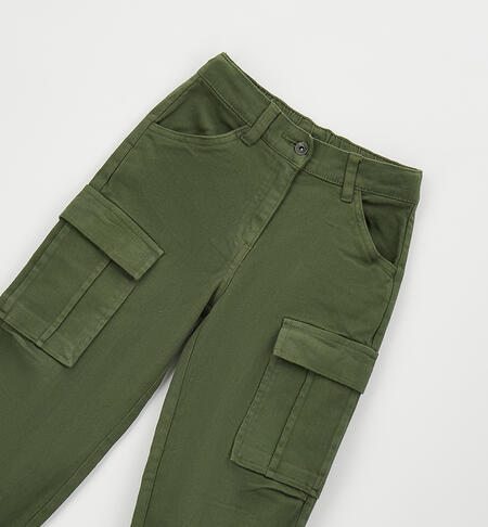 Pantalone cargo bambina VERDE MILITARE-5554