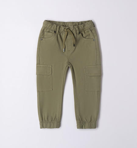 iDO cargo trousers for boys from 9 months to 8 years VERDE SALVIA-5454