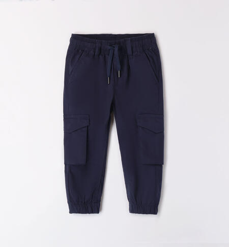 Boys' cargo trousers in cotton BLUE
