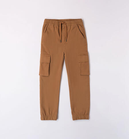 iDO cargo trousers for boys from 8 to 16 years DARK BEIGE-0818