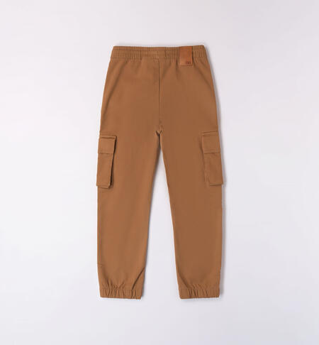 iDO cargo trousers for boys from 8 to 16 years DARK BEIGE-0818