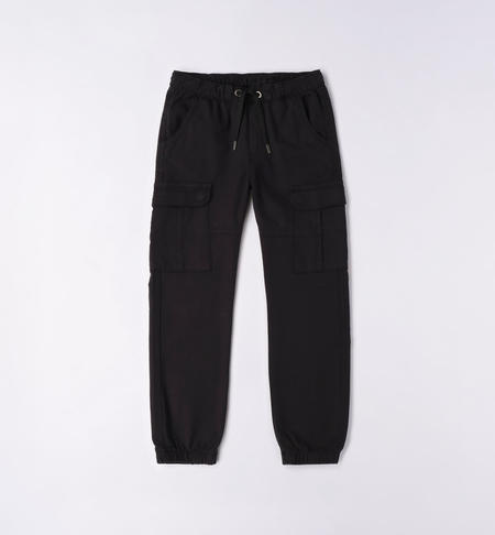 iDO cargo trousers for boys from 8 to 16 years NERO-0658