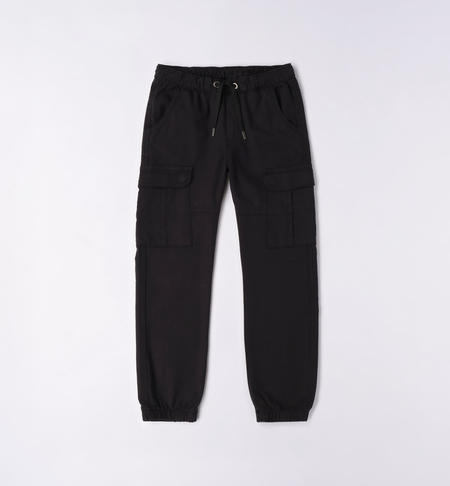 Pantalone cargo ragazzo da 8 a 16 anni iDO NERO-0658
