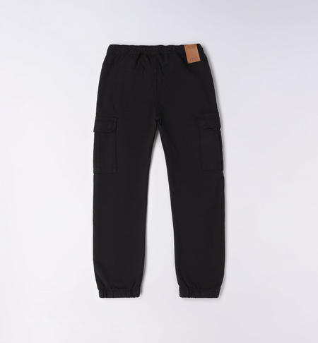 iDO cargo trousers for boys from 8 to 16 years NERO-0658