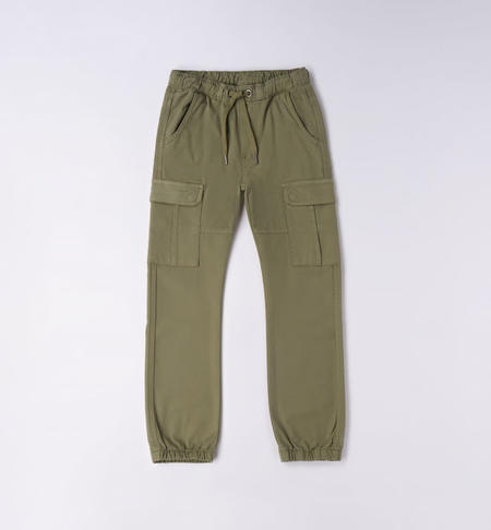 iDO cargo trousers for boys from 8 to 16 years VERDE SALVIA-5454