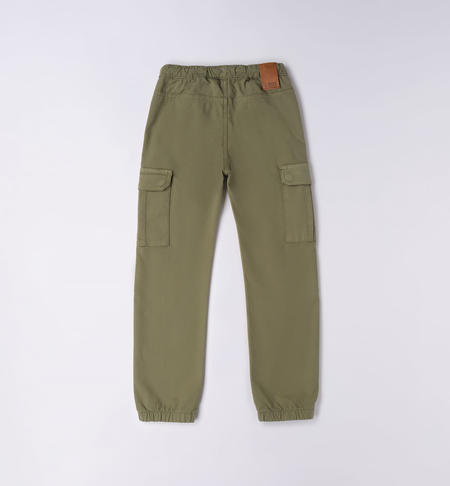 iDO cargo trousers for boys from 8 to 16 years VERDE SALVIA-5454