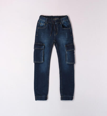 iDO denim cargo trousers for boys from 8 to 16 years BLU-7750