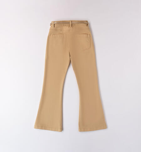 Girl's belted trousers BEIGE-0764