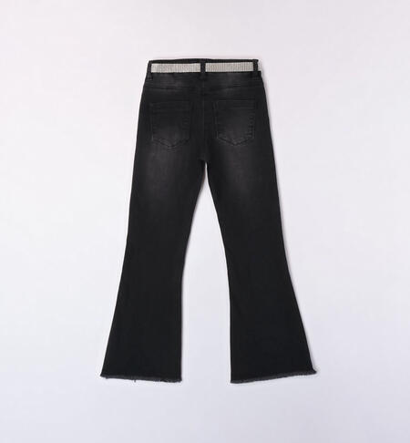 iDO belted trousers for girls from 8 to 16 years NERO-7990