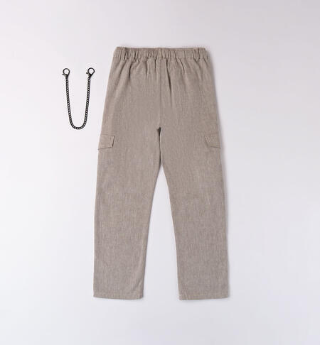 Boys' long trousers with a keyring VERDE-0425