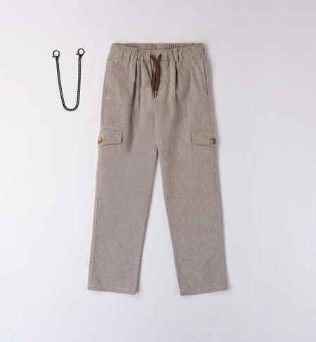 Boys' long trousers with a keyring VERDE-0425