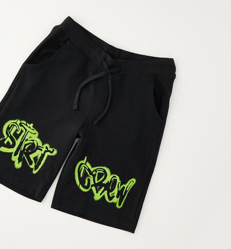 Pantalone corto 100% cotone NERO-0658