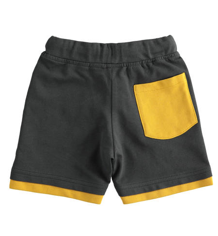 Comfortable 100% cotton short trousers for boys from 6 months to 8 years iDO GRIGIO SCURO-0566
