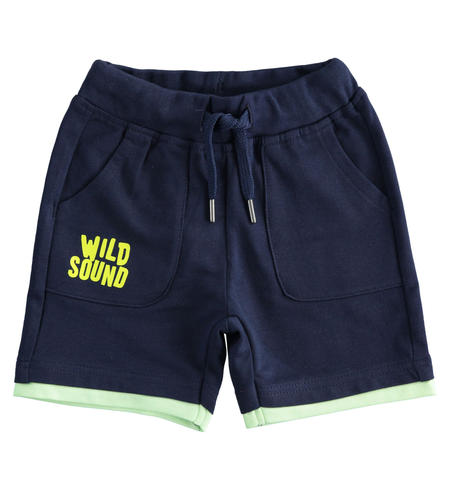 Comfortable 100% cotton short trousers for boys from 6 months to 8 years iDO NAVY-3854