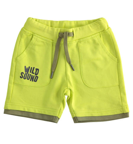 Comfortable 100% cotton short trousers for boys from 6 months to 8 years iDO VERDE CHIARO-5242
