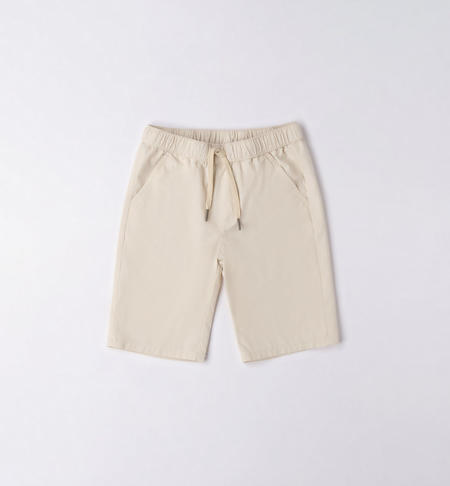 iDO shorts in 100% cotton for boys from 8 to 16 years ECRU-0124