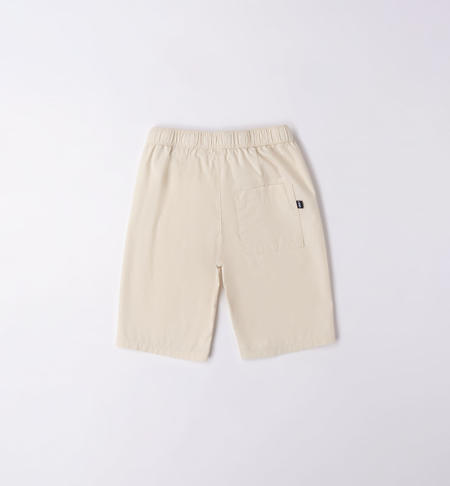 iDO shorts in 100% cotton for boys from 8 to 16 years ECRU-0124