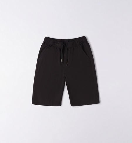 Pantalone corto 100% cotone ragazzo da 8 a 16 anni iDO NERO-0658