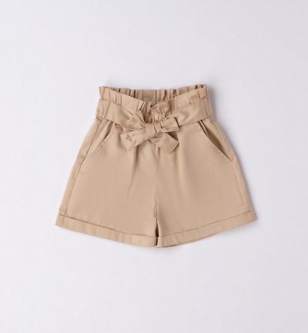 Pantalone corto bambina con cintura da 9 mesi a 8 anni iDO BEIGE-0941