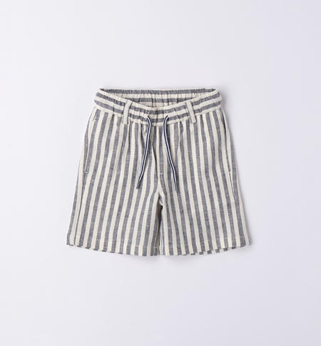 Striped pattern shorts for boys from 9 months to 8 years NAVY-3854