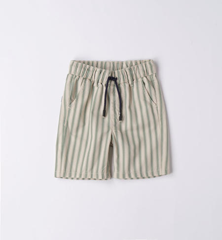 Pantalone corto bambino rigato BEIGE