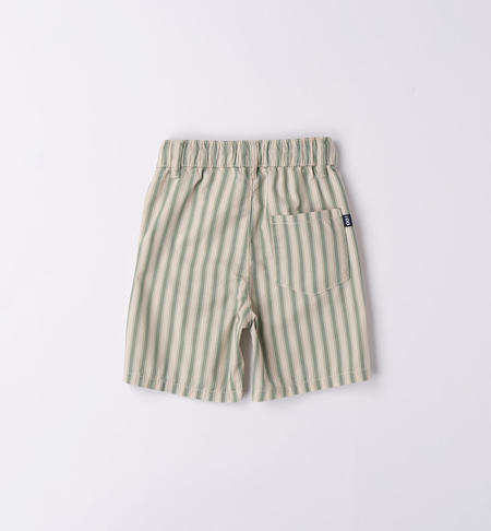 Pantalone corto bambino rigato da 9 mesi a 8 anni iDO ECRU-VERDE-6V91