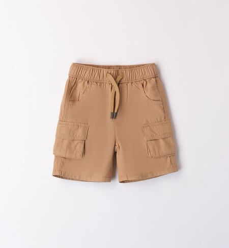 Boys' cargo shorts BEIGE-0747