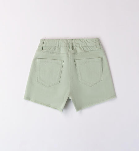 Girl's shorts with rhinestones VERDE CHIARO-4711