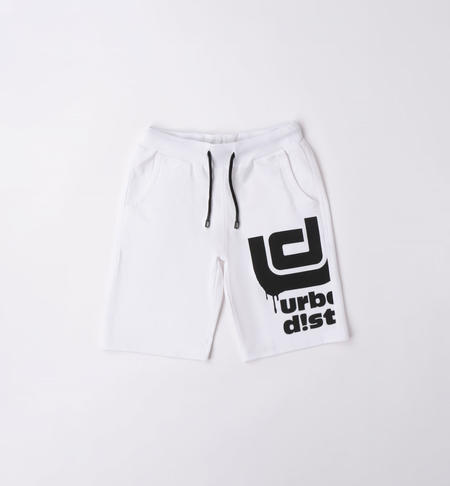 Pantalone corto in felpa ragazzo BIANCO