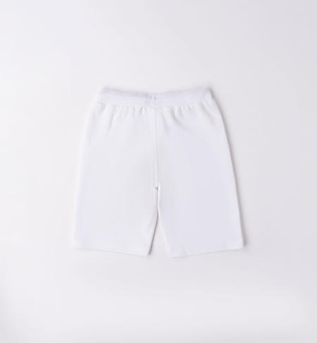 iDO short jersey fleece trousers for boys from 8 to 16 years BIANCO-0113