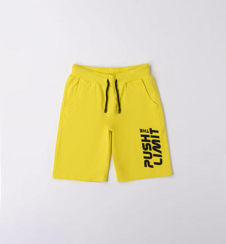 iDO short jersey fleece trousers for boys from 8 to 16 years GIALLO-1434