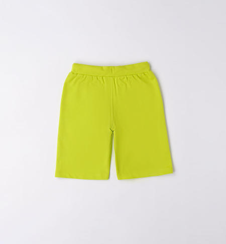 Pantalone corto in felpa ragazzo da 8 a 16 anni iDO VERDE ACIDO-5234