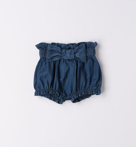 Pantalone corto neonata in denim STONE WASHED-7450
