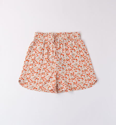 Girl's shorts with little flowers BEIGE
