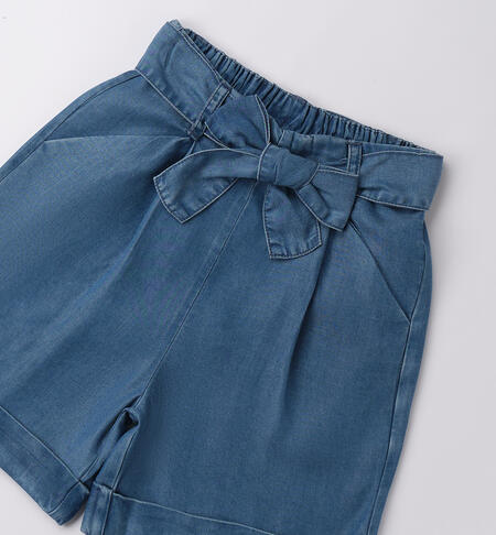 Pantalone corto per ragazza STONE WASHED CHIARO-7400