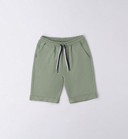 iDO shorts in 100% cotton for boys from 8 to 16 years VERDE SALVIA-4715