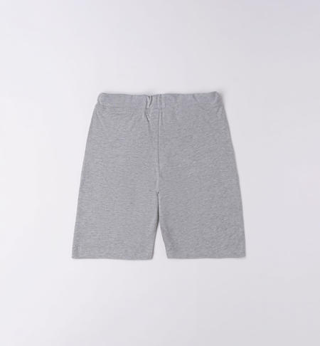 Pantalone corto ragazzo con ricamo da 8 a 16 anni iDO GRIGIO MELANGE-8992